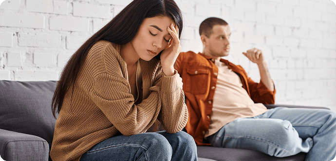 An upset couple