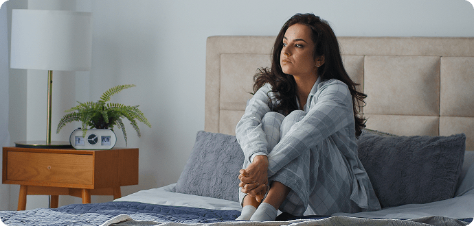 A woman lost in thought