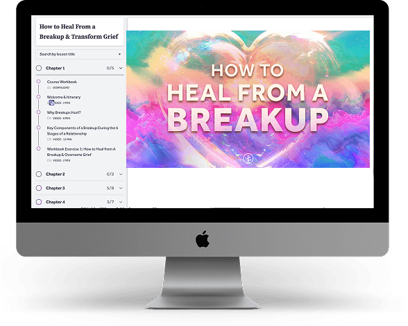 A desktop screen showcasing the Heal from Breakup Course
