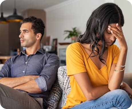 an upset couple