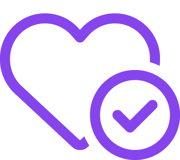 heart with checkmark icon