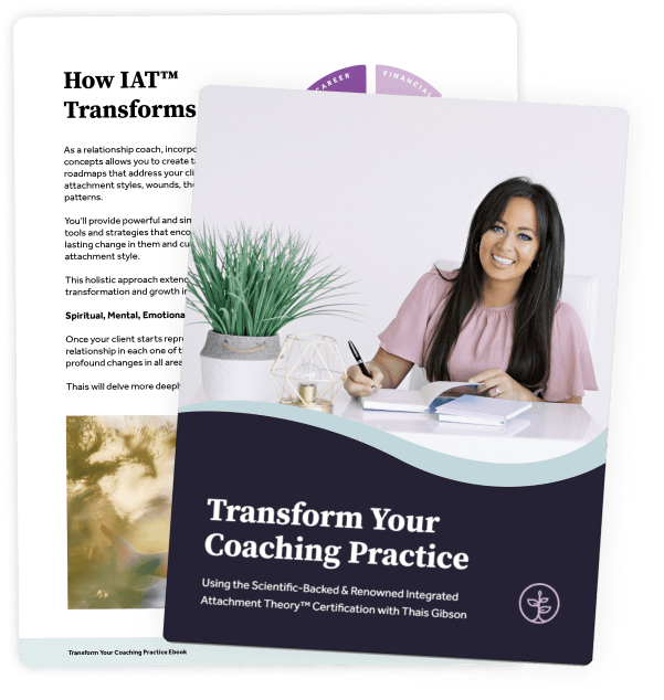 An image of Thais gibson on an eBoo kcover for 'Transforming Your Coaching Practice.